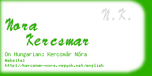 nora kercsmar business card