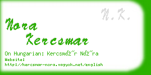 nora kercsmar business card